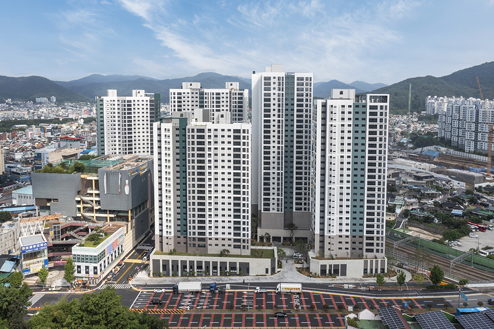 순천 푸르지오와 주변 도심 전경